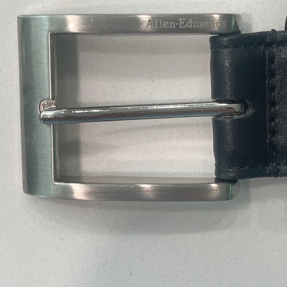 Allen Edmonds Mens Belt Calfskin Leather 44 Black Dress Classic Luxury 39501